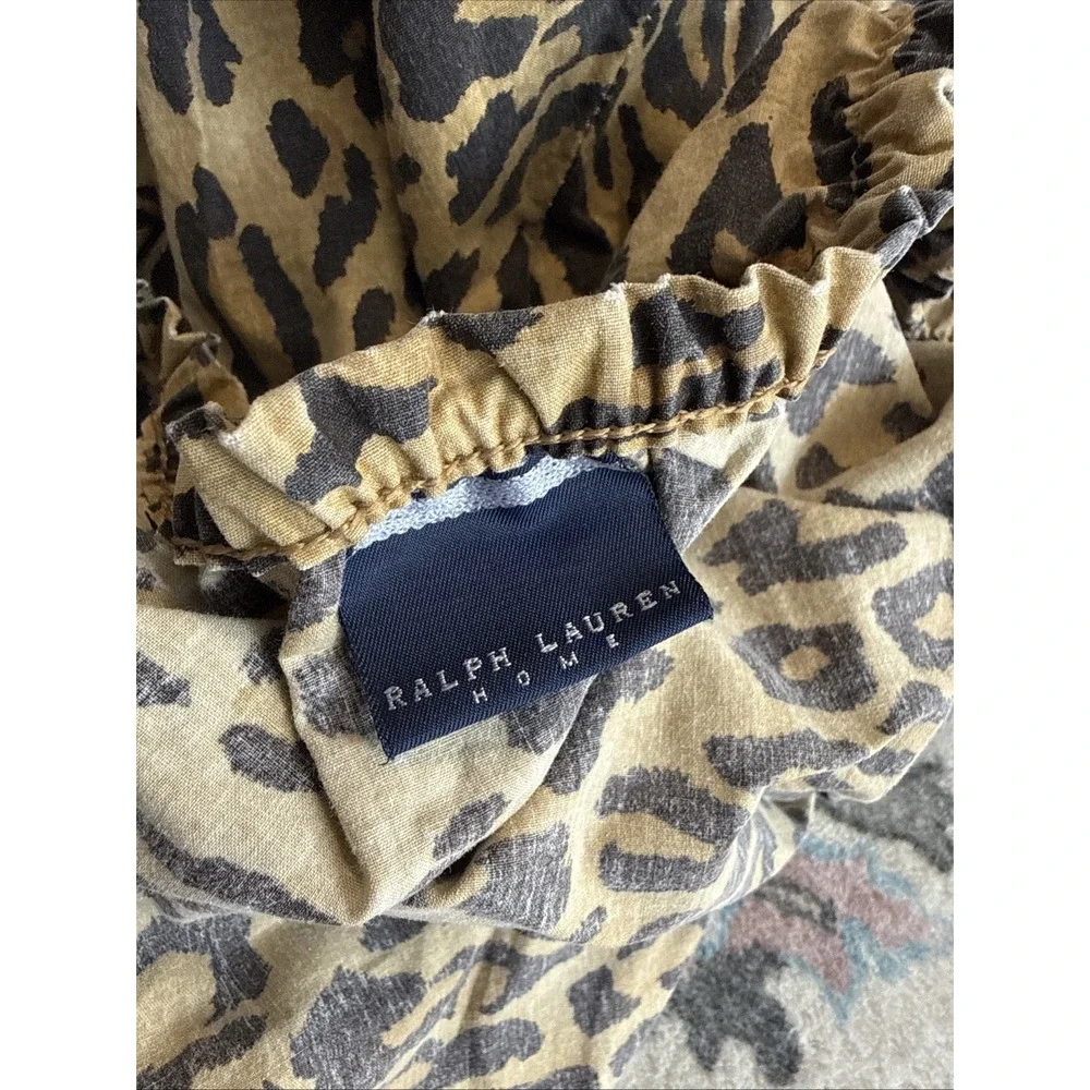 Ralph Lauren Aragon Leopard Print Twin Fitted Sheet Made in USA Fabric Use